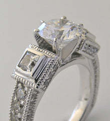 IMPORTANT ENGAGEMENT OR REMOUNT RING SETTING INTERESTING DIAMOND ACCENTS