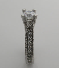 ENGAGEMENT RING REMOUNT RING SETTING FOR DIAMONDS OR GEMSTONES WITH DIAMOND ACCENTS