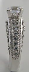 ANTIQUE ART DECO STYLE DIAMOND ACCENT FILIGREE RING SETTING WITH MIL GRAIN