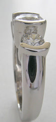 CONTEMPORARY THREE STONE CURVED BAR SET SEMI BEZEL RING SETTING