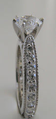 BEAUTIFUL TRADITIONAL ENGAGEMENT RING WITH DIAMOND STUDDED SHANK