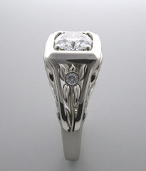 ENGAGEMENT RING SETTING LOTUS COLLECTION DIAMOND ACCENTS