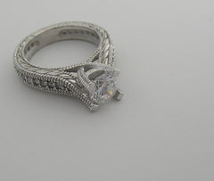 ENGAGEMENT RING REMOUNT RING SETTING FOR DIAMONDS OR GEMSTONES WITH DIAMOND ACCENTS
