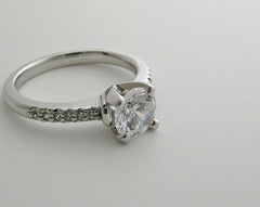 ENGAGMENT RING SETTING SOLITAIRE DESIGN WITH DIAMOND SHANK