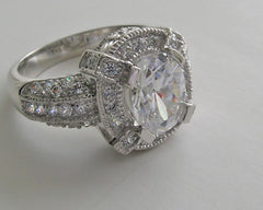 ANTIQUE STYLE ENGAGEMENT RING SETTING WITH DIAMOND ACCENTS