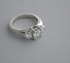 TRADITIONAL THREE STONE DIAMOND ENGAGEMENT RING SETTING