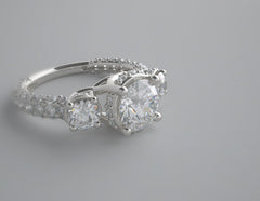 SPECIAL THREE STONE DIAMOND ENGAGEMENT BRIDAL RING SETTING