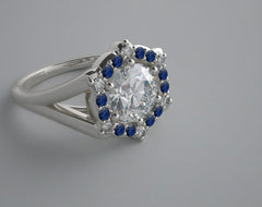 DISTINCTIVE FLUSH ANTIQUE STYLE DIAMOND ENGAGEMENT RING SETTING