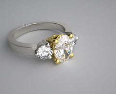 DESIGNER THREE STONE DIAMOND RING SETTING