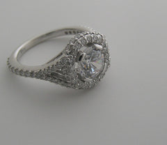 UNIQUE DIAMOND RING SETTING FLUSH DIAMOND HALO