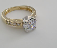 BASIC TRADITIONAL ROUND DIAMOND ACCENT ENGAGEMENT RING SETTING