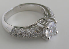 ENCRUSTED DIAMOND ENGAGEMENT RING SETTING OR REMOUNT RING