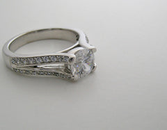 SPLIT SHANK DIAMOND ACCENT ENGAGEMENT RING OR RE-MOUNT SETTING