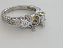 DIAMOND THREE STONE RING SETTING