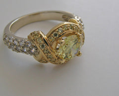 OUTSTANDING TWO TONE DIAMOND ACCENT RING SETTING OR REMOUNT