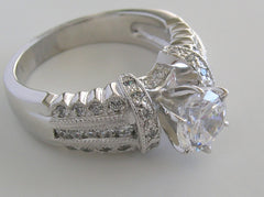 IMPORTANT UNIQUE DIAMOND ACCENTED ENGAGEMENT RING SETTING FOR ALL SHAPES AND SIZE CENTER STONES