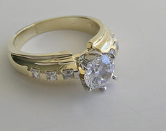 ENGAGEMENT RING SETTING RIGHT HAND RING REMOUNT WITH PRINCESS CUT DIAMND ACCENTS