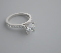 ENGAGMENT RING SETTING FEMININE WITH DIAMOND ACCENTS