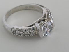 UNIQUE PAVE DIAMOND SEMI BEZEL ENGAGEMENT RING SETTING