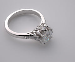 DESIGNER CROWN MOTIF ENGAGEMENT RING SETTING WITH ACCENT DIAMONDS