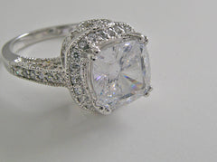 ANTIQUE ART DECO STYLE CUSHION CUT LARGE DIAMOND ACCENT RING SETTING