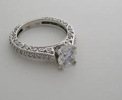 ENGAGMENT RING SETTING WITH ELEGANT DIAMOND ETERNITY SHANK