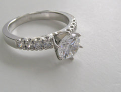 ENGAGEMENT RING SETTING WITH DIAMOND VINTAGE FISHTAIL ACCENTS