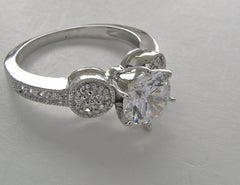 FEMININE MILL GRAINED DIAMOND ENGAGEMENT RING SETTING OR REMOUNT