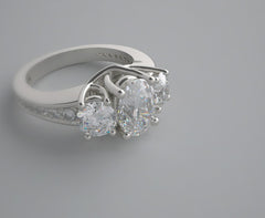 UNIQUE THREE STONE DIAMOND ENGAGEMENT RING SETTING