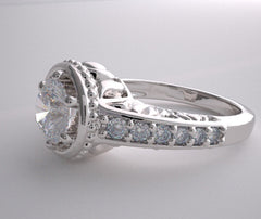 FEMININE DIAMOND ACCENT ENGAGEMENT RING SETTING