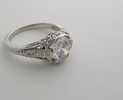 BEAUTIFUL ART DECO ANTIQUE STYLE DIAMOND ACCENT ENGAGEMENT RING SETTING OR RE-MOUNT