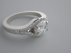 UNIQUE PAVE DIAMOND SPLIT SHANK RING SETTING