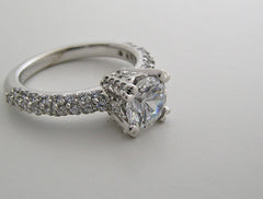 TRENDY FEMININE PAVE DIAMOND ENGAGEMENT RING SETTING