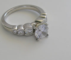 SPECIAL SCALLOPED EDGE DIAMOND SET ENGAGEMENT RING SETTING