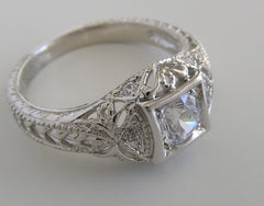 ART DECO STYLE FILIGREE DIAMOND RING SETTING