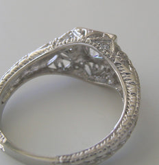 ART DECO STYLE FILIGREE DIAMOND RING SETTING