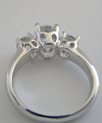 UNIQUE THREE STONE DIAMOND ENGAGEMENT RING MOUNTING OR REMOUNT RING SETTING