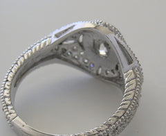 OVAL SHAPEANTIQUE STYLE MIL GRAINED DIAMOND ENGAGEMENT RING SETTING