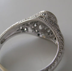 ANTIQUE ART DECO STYLE DIAMOND BEZEL FILLIGREE RING SETTING