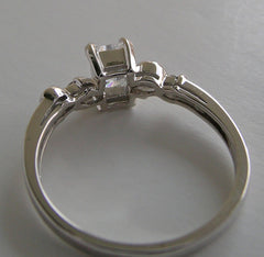 GOLD ENGAGEMENT RING SETTING DIAMOND ACCENTS