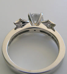 UNUSUAL FEMININE BOW STYLE ENGAGEMENT RING SETTING