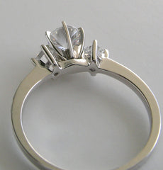 THREE STONE PRINCESS CUT DIAMOND RING SETTING