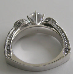 UNIQUE THREE STONE DIAMOND BEZEL AND PRONG SET RING SETTING