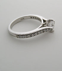 INTERESTING FOUR PRONG DIAMOND DETAILED ENGAGEMENT RING SETTING