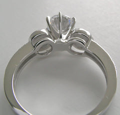 FEMININE MILL GRAINED DIAMOND ENGAGEMENT RING SETTING OR REMOUNT