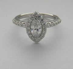 UNIQUE HALO MARQUISE DIAMOND ENGAGEMENT RING SETITNG