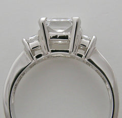 THREE STONE PRINCESS CUT DIAMOND ACCENT RING SETTING