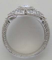 OVAL SHAPEANTIQUE STYLE MIL GRAINED DIAMOND ENGAGEMENT RING SETTING