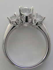 UNIQUE THREE STONE DIAMOND ENGAGEMENT RING MOUNTING OR REMOUNT RING SETTING