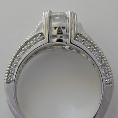 IMPORTANT DIAMOND AND MIL GRAIN ACCENT ENGAGEMENT RING SETTING WITH ENGRAVED DETAILS